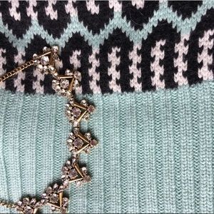 J.crew Zigzag Blue stripe wool scarf